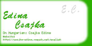 edina csajka business card